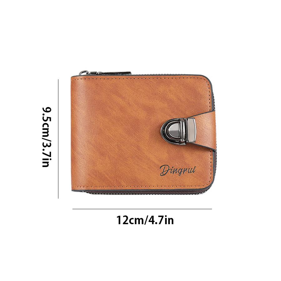 New Men's Premium Sense Short Frosted Leather Wallet Multi-Slot Coin Pocket Photo Holder Small Men's Wallet High Quality