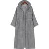 Autumn Loose Slim Looking Plaid Overknee Long Cardigan