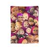 Cute Cartoon M Masha and Bear Blanket Coral Fleece Plush Summer Multi function Soft Throw Blanket for Sofa Travel Bedspread