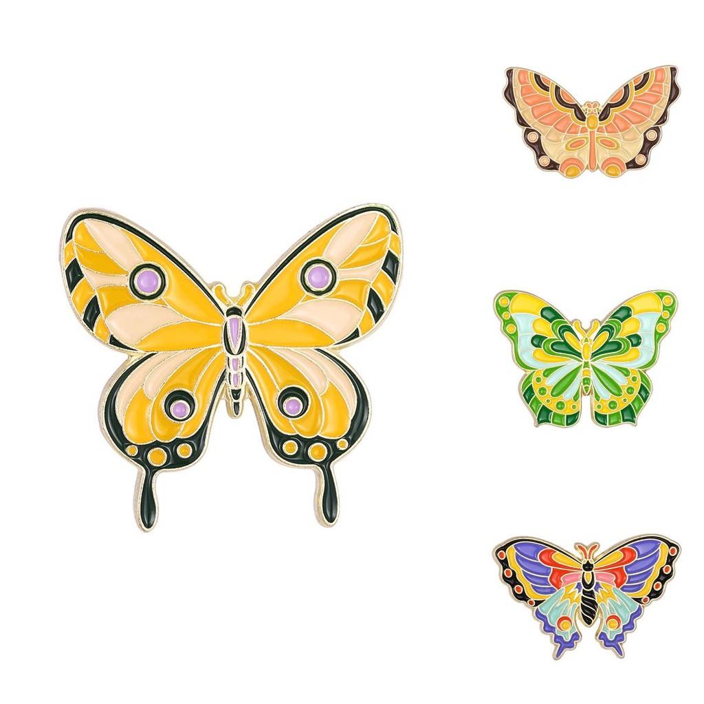 Creative Purple Butterfly Enamel Brooch Stunning Animal Floral Design For Men And Women