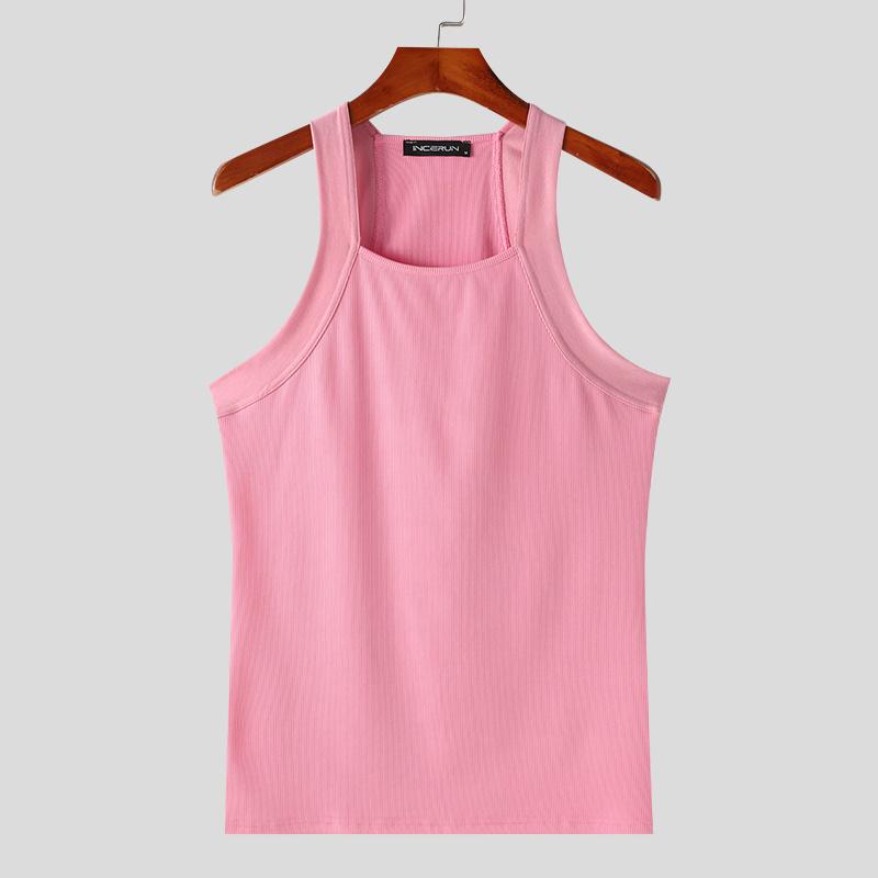INCERUN Men Sleeveless Thin Slim Tank Tops Undershirts Summer T-shirts