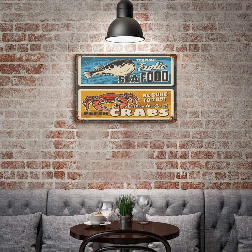 1-Pack Retro Rusty Metal Wall Sign, 20×30cm and 30×40cm, Aged Decor Plaque for Bedroom, Hallway, Study or Coffee Shop