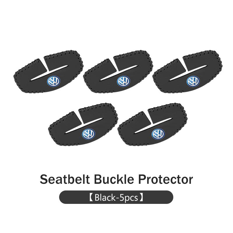 WET1 Car Seatbelt Buckle Protector Leather Anti Scratch Interior Guard For Volkswagen VW Passat Golf 4 5 6 Tiguan Polo Scirocco Jetta