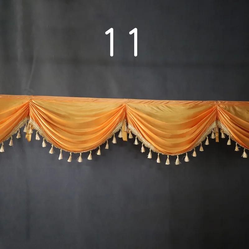 1M Detachable Curtain Ice Silk Swag for Wedding Party Stage Background Veil Home Curtain Decoration Cloth Wave Curtain Tassel