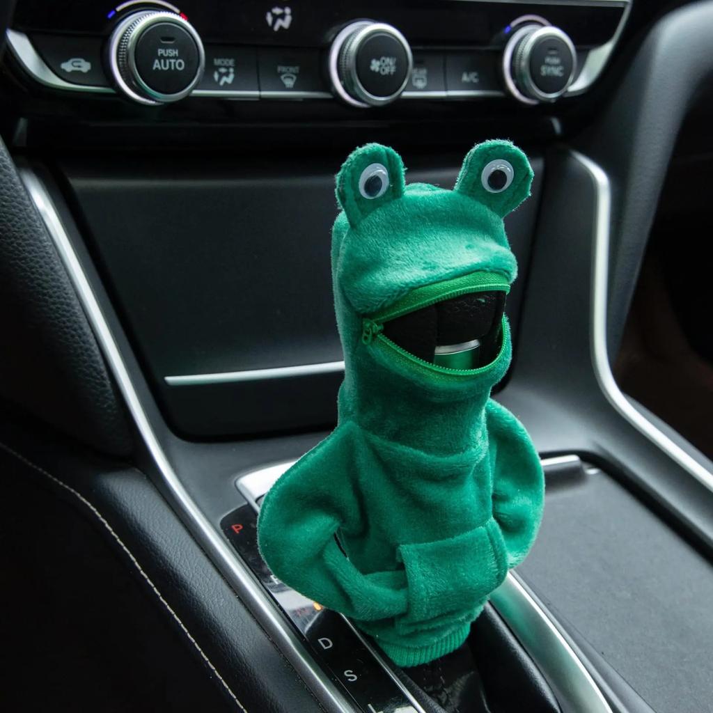 Fashion Hoodie Gear Shift Cover for Car Manual Transmission - Shark and Frog Design