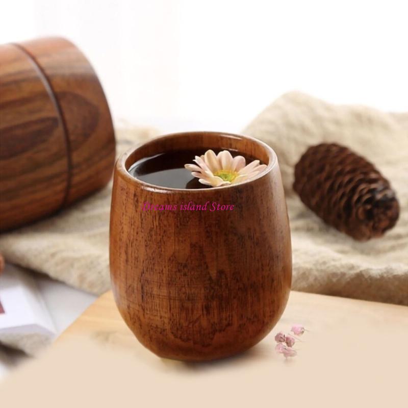 Tea Cup Wooden Tea Cups Coffee Mug Wine Mug for Drinking Tea Coffee Wine Beer HX6C