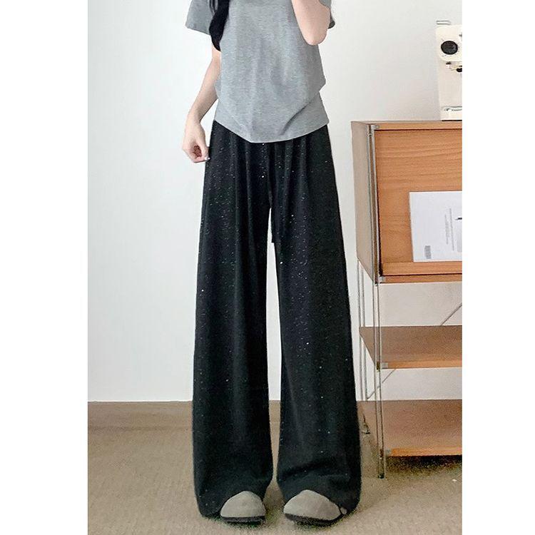 

Off-white Diamond Sparkling Wide Leg Pants - Women s Tummy Concealing, Slimming High Waist, Spring/Summer 2026 Collection. M for 96-105 lbs