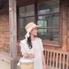 Rough Edge Flat Top Lafite Hat Female Bow Small Fresh Sun Protection Seaside Vacation Beach Sun Hat