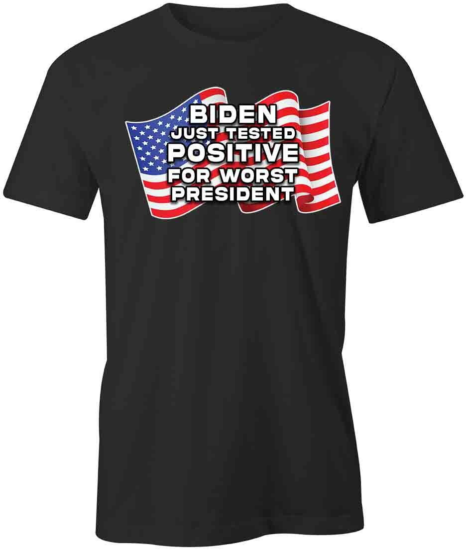 BIDEN TESTED POSITIVE TShirt Tee Short-Sleeved Cotton CLOTHING S1BCA448 S