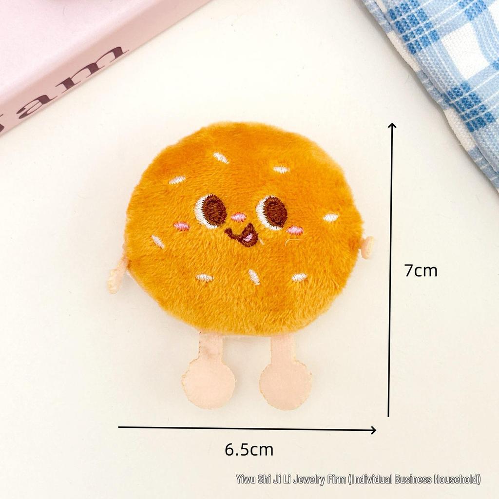 Cute Burger & Fries Plush Pendant: Creative Food Backpack & Brooch Accessory