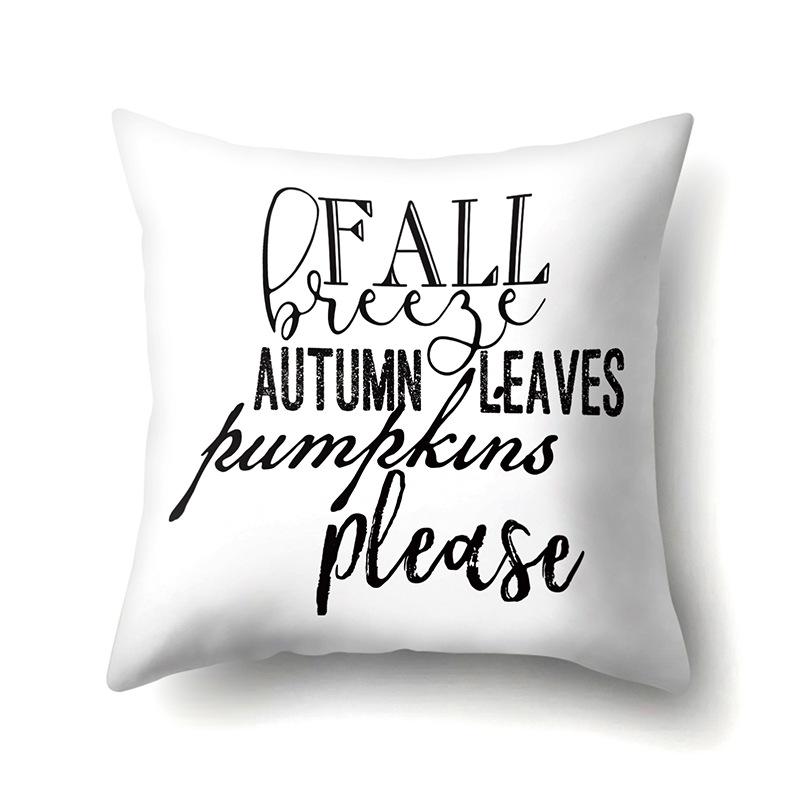 Thanksgiving Pillowcase Blessing Maple Leaf Pumpkin Sofa Cushion Cover Office Home Living Room Pillowcase