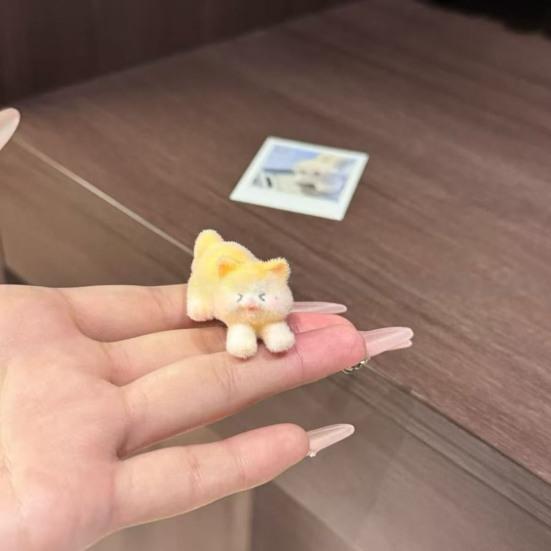 Hairpin Flocked Cat Hug Fish Design Hair Clip Soft Healing Multiple Expression Styles Versatile Hair Accessory