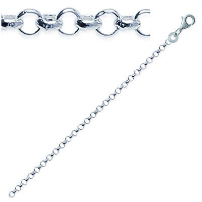 [C4436] - Silver Ankle Chain 'Jaseron' 25 Cm 2 Mm