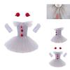Weiches und flauschiges Clown-Mädchen-Kleid-Set für Maskenpartys