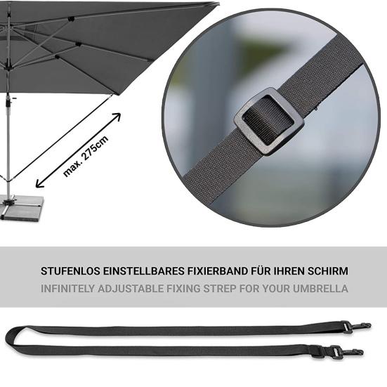 5 Stück Outdoor-Regenschirm-Befestigungsgurt, Garten-/Terrassen-/Marktschirm, Windschutzgürtel, verstellbar, freitragender Sonnenschirm, winddicht