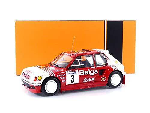 Ixo Model MODELLINO IN SCALA CON Peugeot 205 T16 N.3 Rally Ypres 1985 Daanish/Meikhe 1:18 18RMC135
