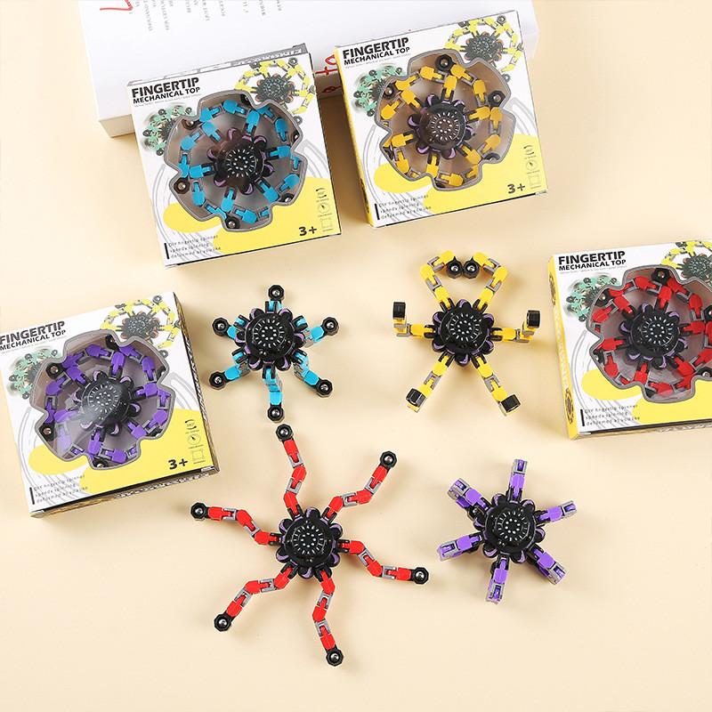 Cartoon Deformation Mechanical Mecha Chain Finger Gyro Children Toys For Play