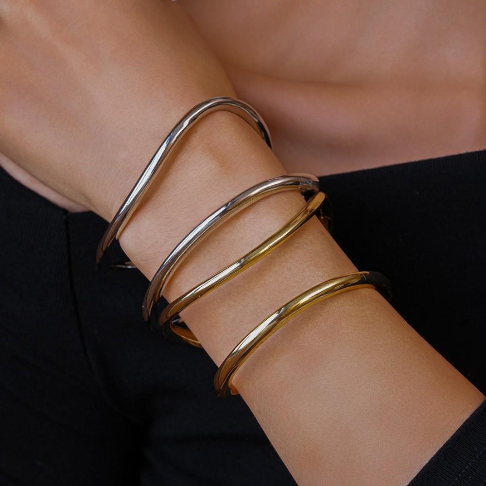 Europe American Style Metal Cuff Bangles Zinc Zinc Alloy Exaggerated Bracelet  Decoration