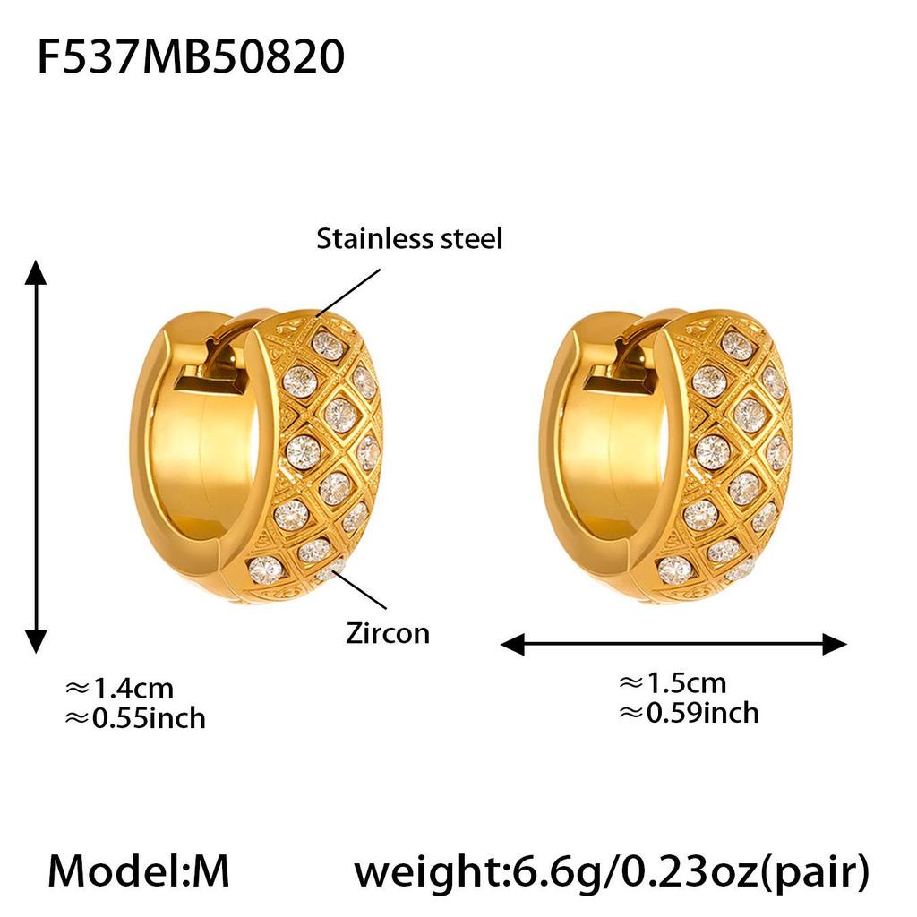 Ferris Wheel Diamond Circle Ear Cuffs: Elegant, Rhombus-Set Earrings