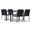 VidaXL Ensemble à manger de jardin 5 pcs coussins résine tressée acier 3186959