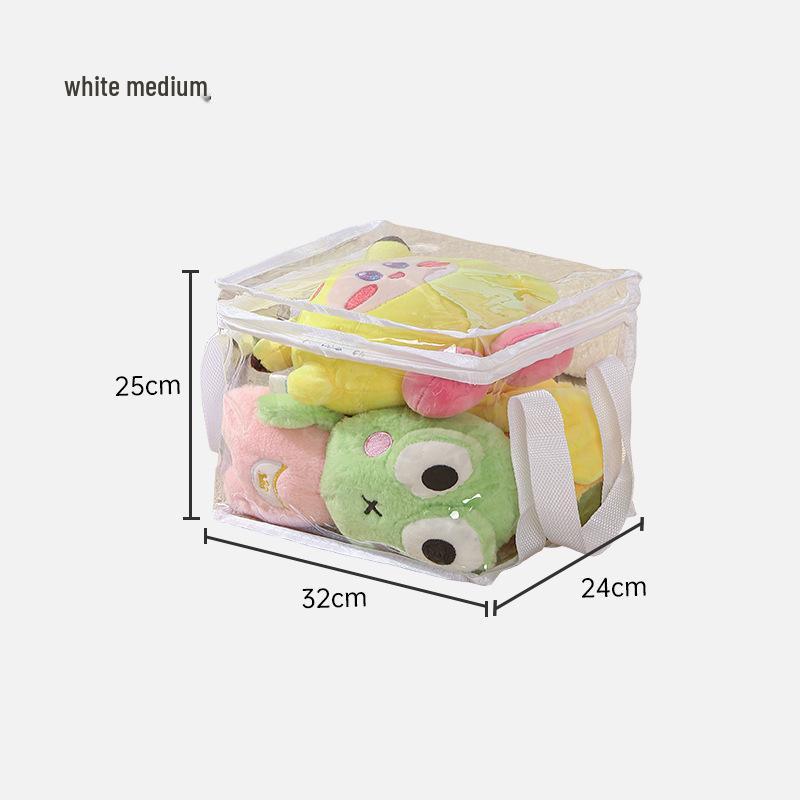 Cute Waterproof Storage Bag for Toys & Books - Large Capacity, Transparent & Durable