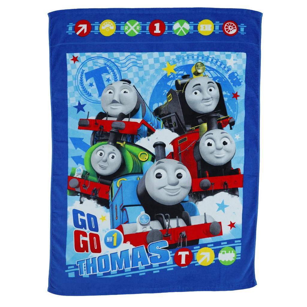 Marushin Towel Thomas the Tank Engine Nap 4645001200 Children's Blanket, Character, Blue, Cute, 100% Cotton, Boys' Blanket, Summer, Daycare,