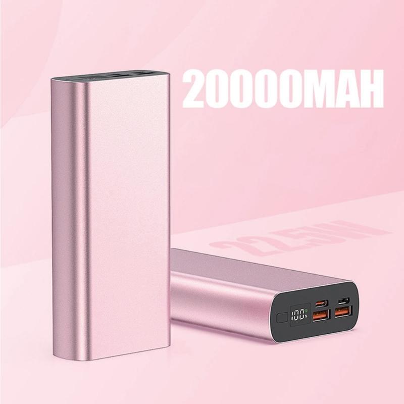 DIY Batery Charging Case Enclosure for 1260110 Polymer Battery PD 22.5W Digital Display Type-C USB1/2 Micro-USB Ports