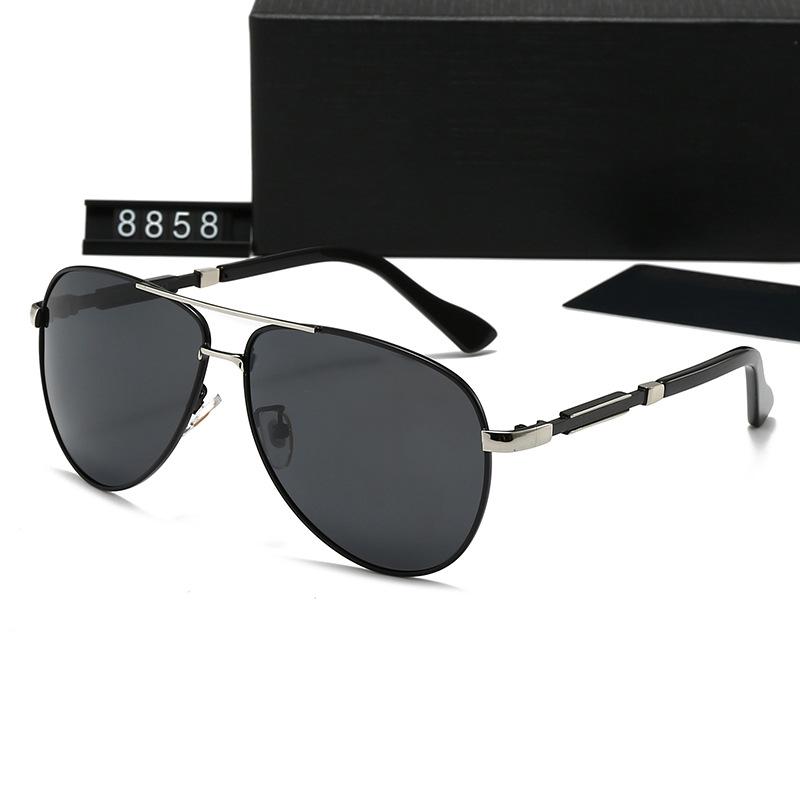 

Мужские классические поляризационные очки-авиаторы – корейский и японский ретро-стиль, совместимы с миопией (8858) золотой/чёрный