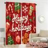2D Flat Printing  JIT 2pcs   Curtains (Without Rod) Festive Mug Bliss Fashionable Popular Curtains Versatile Fabric Curtains