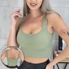 Pustende sports-BH Støtsikker Crop Top Anti-svette Fitness Top Dame Sømløs Yoga BH Push Up Sport Top Gym Workout Top