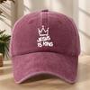 Crown patterned baseball cap, casual fashion travel camping duckbill cap, outdoor sports sun protection
