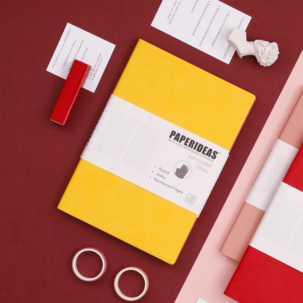 PAPERIDEAS Soft Cover Olive Notebook, A5, (Horizontal Lines, Green)