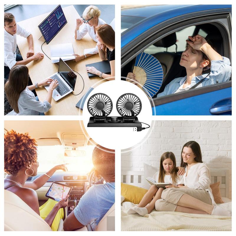 USB Вентилятор Для Автомобиля 24В Автомобильный Вентилятор С Регулируемыми Двойными — фото 5