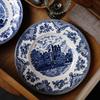European Ceramic Plate Dining Room Desktop Western Steak Dish Retro Lace Pattern Fruit Salad Plates Home Kitchen Tableware