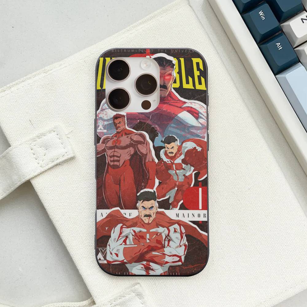 Popular Superhero Series I-Invincible Soft Corrugated Phone Case For IPhone 11 12 13 14 15 16 17 Pro Max Plus Pro
