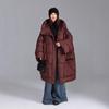Womens Oversized Long Puffer Coat With Hood Thick White Duck Down Fill 85-90% Content Plus Size Up To 300lbs Winter Warm