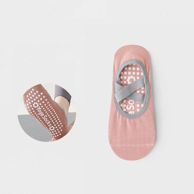 1 Pair Women Yoga Socks Non-Slip Grip Pilates Barre Ballet Dance Gym Sport Fitness UK Fitness Cotton Pilates Exercise Grip