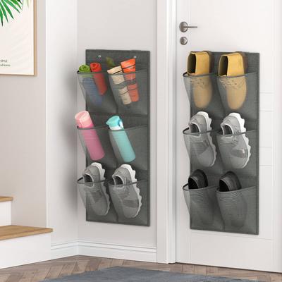 2 Pack 12 Pocket Mesh Hanging Storage with Adhesive Mounts Durable 600D Oxford Fabric Hanging Shoe Holder for Narrow Spaces RV Shoe