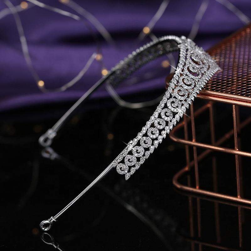Cubic Zircon Casting Hair Jewelry Wedding Tiara Classic Bridal Hair Accessories Anniversary Women Crowns HG0036 Corona Princesa