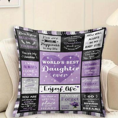 1Pc Family Love Quote Pillowcase - Polyester 2D Double-Sided Print, All Seasons Holiday Gift, Decorative Cushion Cover For Hom