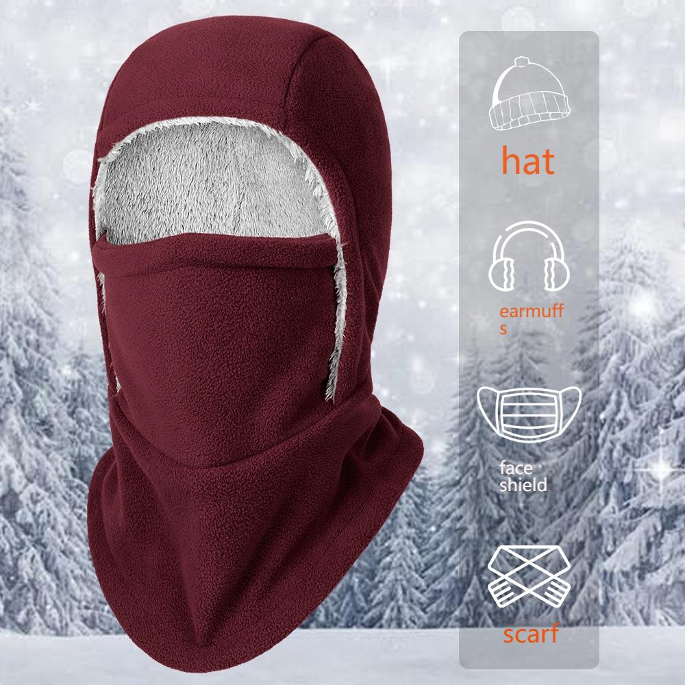 Warm Fleece Lined Balaclava for Adult Winter Windproof Face Mask for Outdoor Cycling Skiing Motorcycle Cold Weather Protection