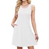 Women's Casual Fashion Breathable Solid Color Vest Dress With Pockets