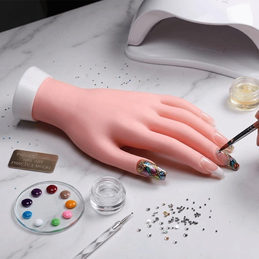 Soft Nail Practice Hand Flexible Positioning Fake Hand Nail Tools Mannequin Hand  Nail Training