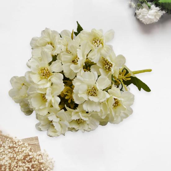 Fake Flower Useful Anti-fade Clear Texture Simulation Flower DIY Bridal Bouquet 6 Forks Artificial Cherry Blossom Artificial Flower