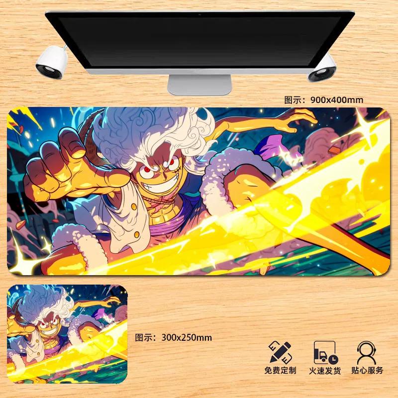 Japanese Anime ONE PIECE Leather Mouse Pad Oversized Boys Animation E-sports Game Keyboard Pad Monkey D. Luffy Computer Desk Pad Non-slip Mouse Pad
