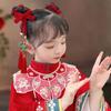 Tassel Satin Red Long Headband Butterfly Chinese Long Hairband Sweet New Year Hair Rope  Festival