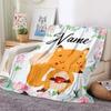Personalized Name Blanket Cartoon Animal Exclusive Print Name Flannel Blanket Fun Gift Blanket