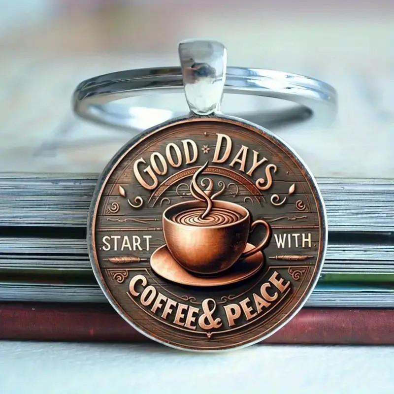 Vintage Coffee Cup Keychain With Zinc Alloy Material For Gift Giving And Souvenir Collectors