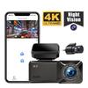 Câmera de Painel 4K+1080P+WiFi+GPS Gravador de Câmera de Carro DVR Gravador de Vídeo Visão Noturna Monitoramento de Estacionamento 24H