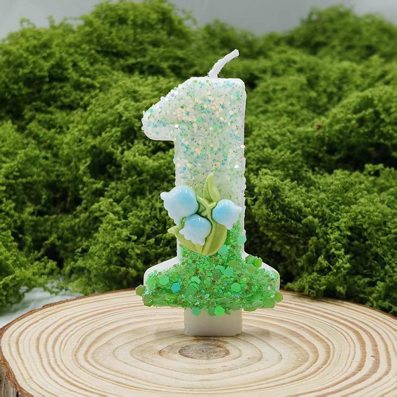 Lily of The Valley Flower Multi-Specification Creative Digital Candle Handmade Cake Decoration Premium Party Children's Year-old Candle